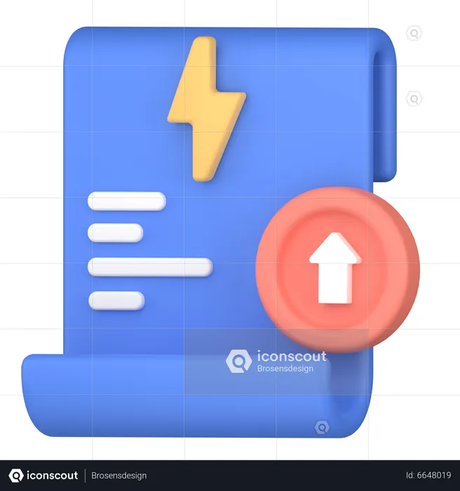 Electricity Bill Up  3D Icon