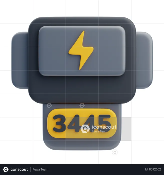 Electricity Meter  3D Icon