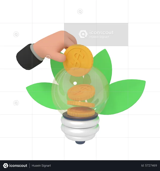 Electricity Saving  3D Icon