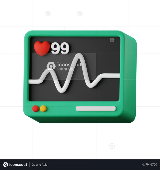 Electrocardiogram  3D Icon