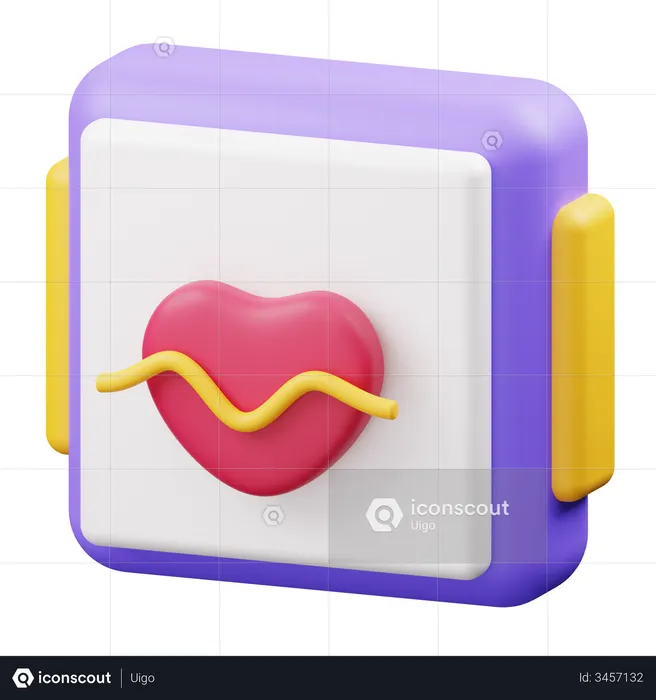 Electrocardiograma  3D Icon