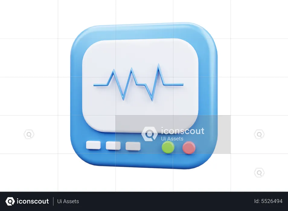 Electrocardiograma  3D Icon