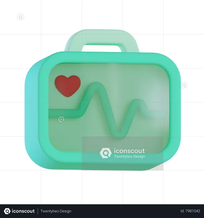 Electrocardiograma  3D Icon