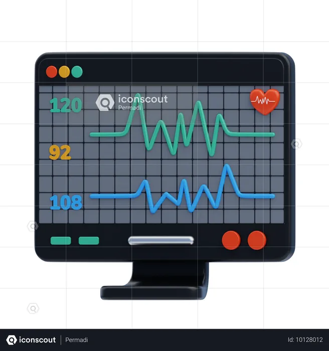 Électrocardiogramme  3D Icon