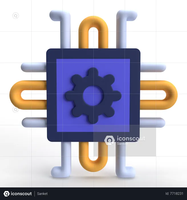 Electronics Chip  3D Icon