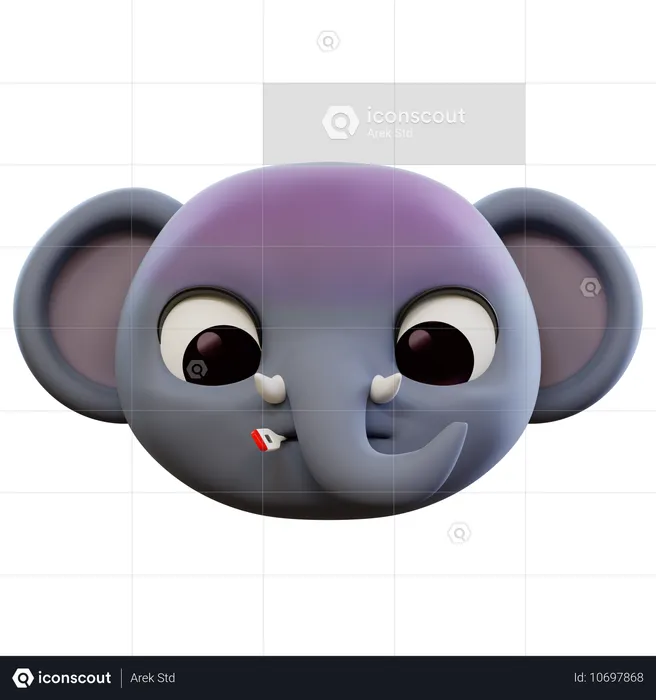 Emoji de elefante doente Emoji 3D Icon