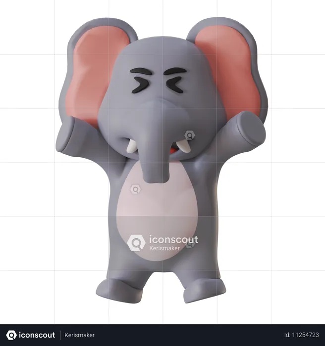 Elefante feliz  3D Illustration