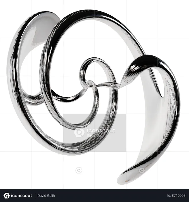 Elegant Chrome Abstract  3D Icon