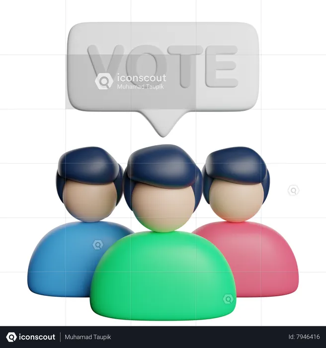 Eleitores  3D Icon