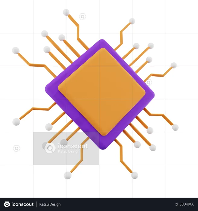 Elektronischer Chip  3D Illustration