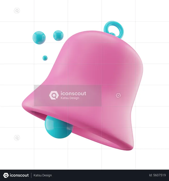 Elemento decorativo de campana rosa  3D Icon