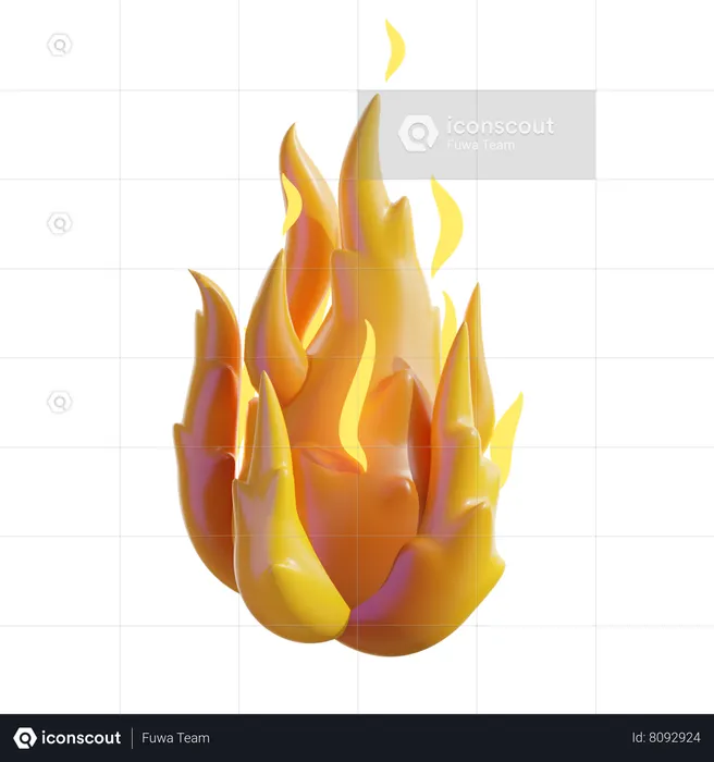 Elemento de fuego  3D Icon