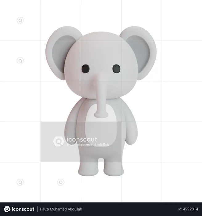 Elephant Emoji 3D Illustration