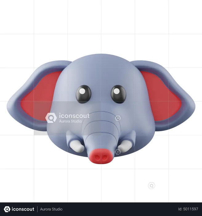 Elephant Emoji 3D Icon