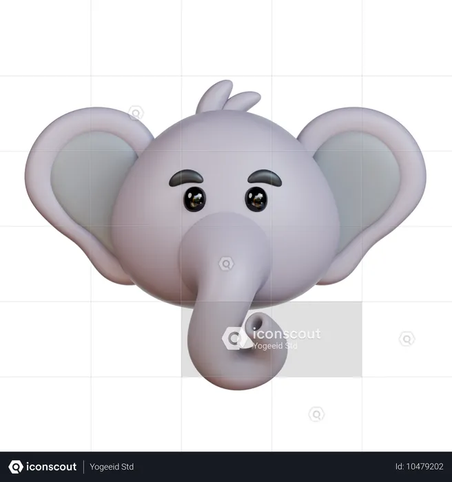 Elephant Head  3D Icon
