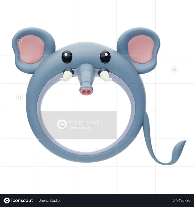 Elephant Shape Animal Frame  3D Icon