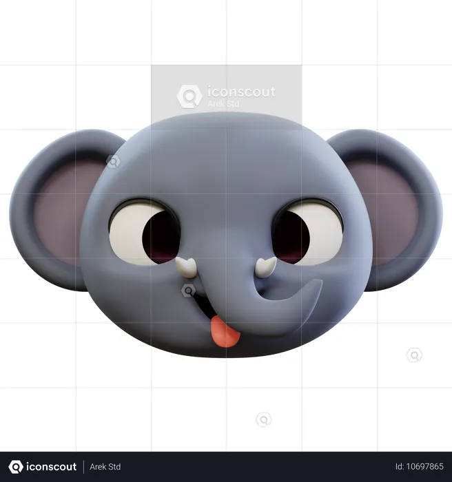 Elephant Sticking Out Its Tongue Emoji Emoji 3D Icon