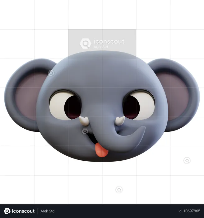 Emoji éléphant qui tire la langue Emoji 3D Icon