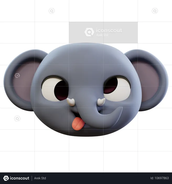 Elephant Ugly Face Emoji Emoji 3D Icon