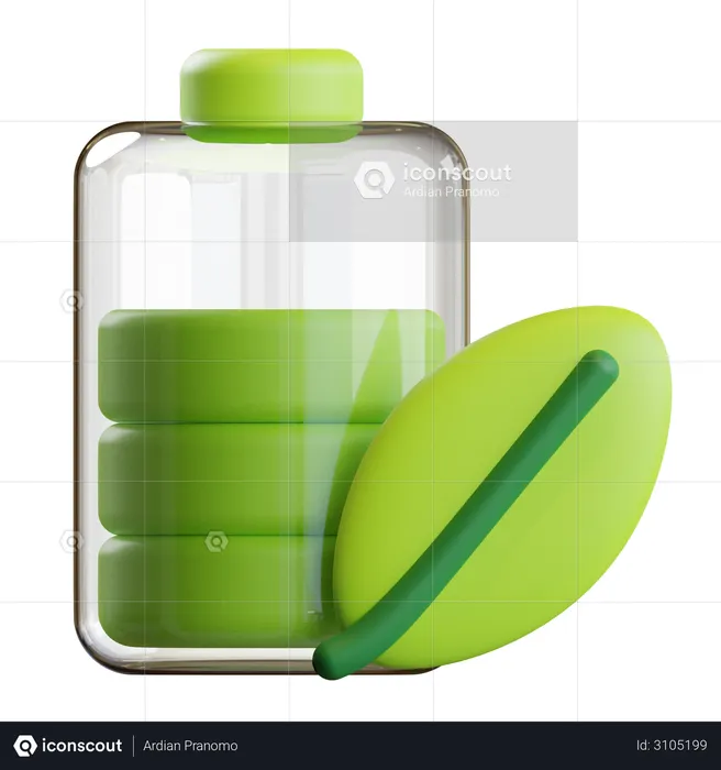 Eletricidade verde  3D Icon