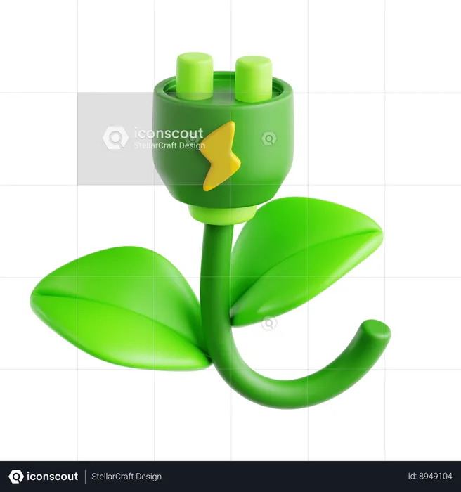 Eletricidade verde  3D Icon