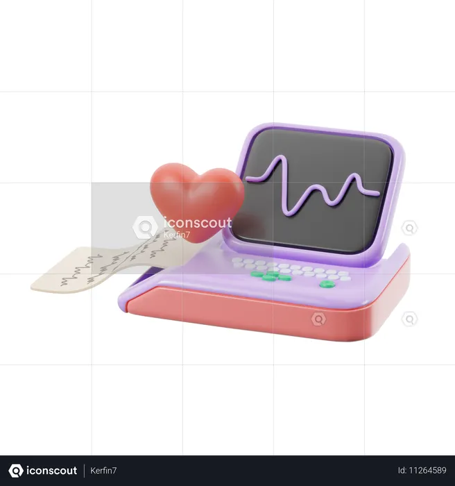 Eletrocardiograma  3D Icon