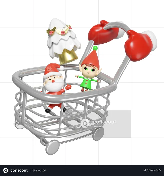 Elf doing sale shopping  3D Illustration