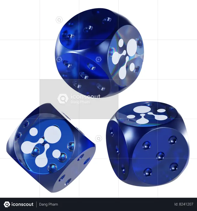 Elf Glass Dice Crypto  3D Icon