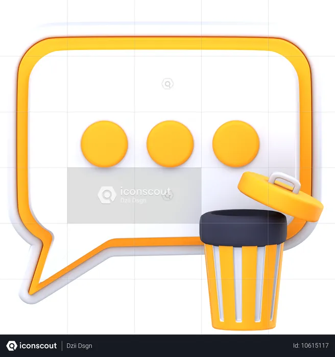 Eliminar chat  3D Icon