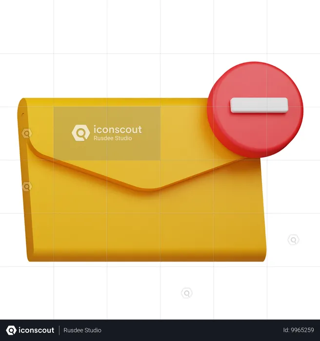 Eliminar correo electrónico  3D Icon