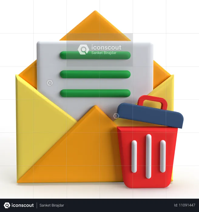 Borrar correo  3D Icon