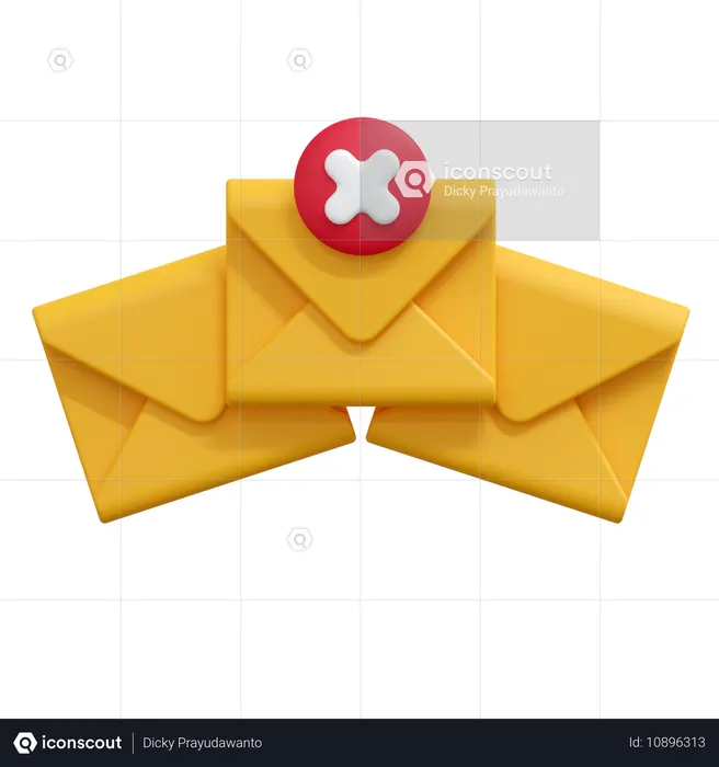 Eliminar mensaje de correo  3D Icon