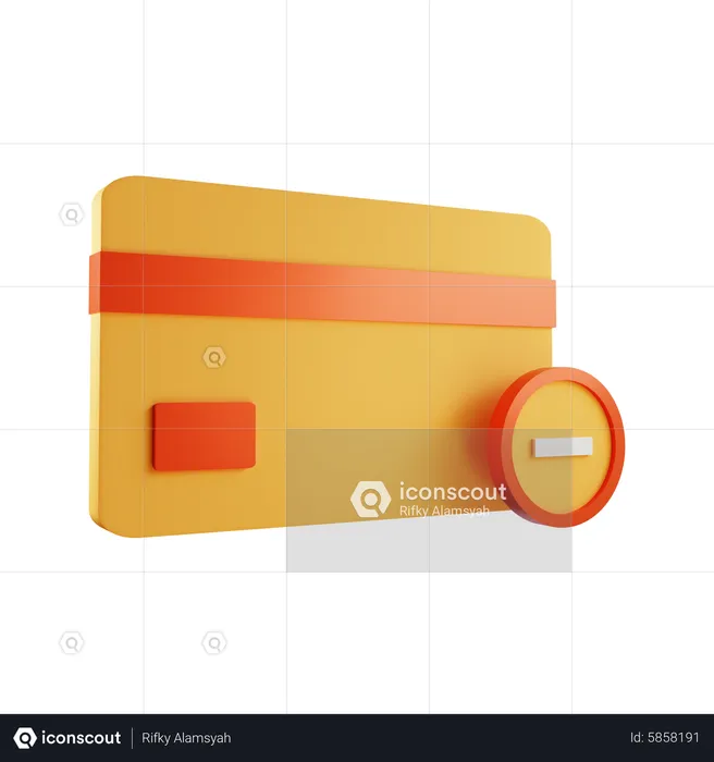 Eliminar tarjeta de crédito  3D Icon