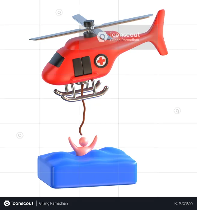 Soccorso in elicottero  3D Icon