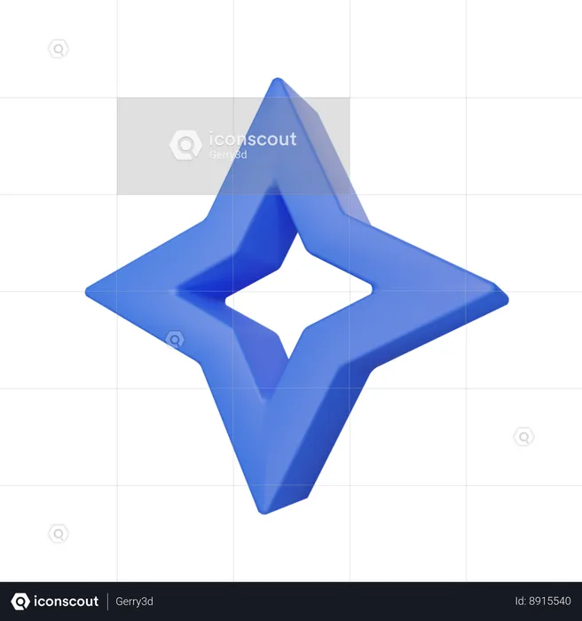 Em forma de estrela  3D Icon