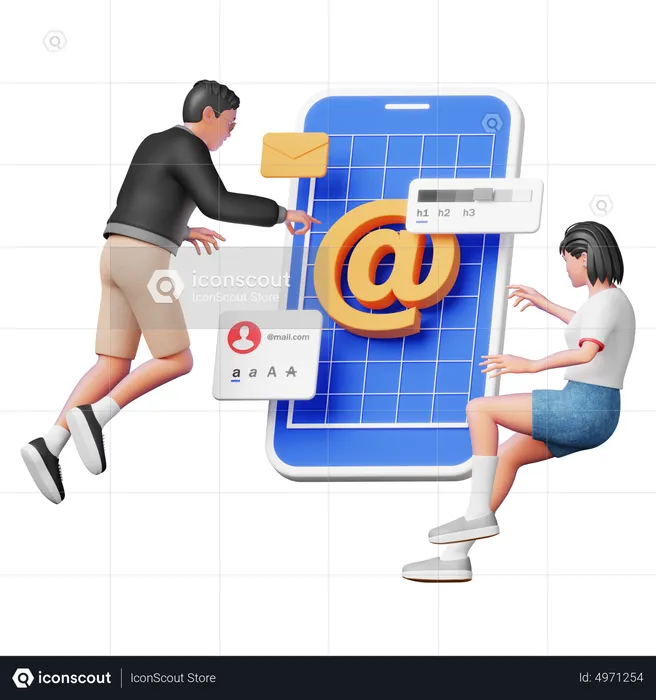 Email App Design  3D Illustration
