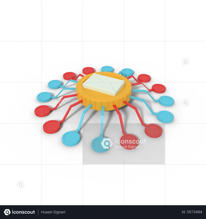 Email app network  3D Icon
