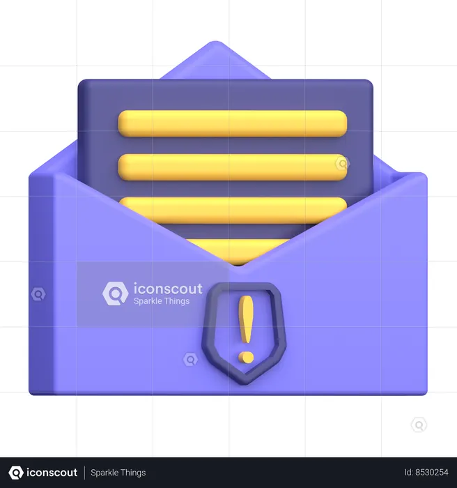 Avertissement par courrier électronique  3D Icon