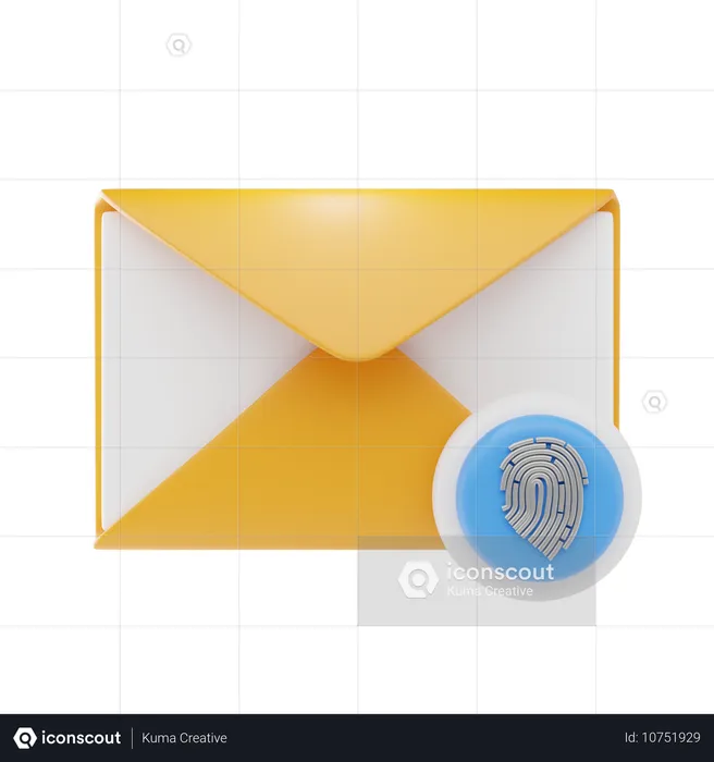 E-mail com segurança de impressão digital  3D Icon