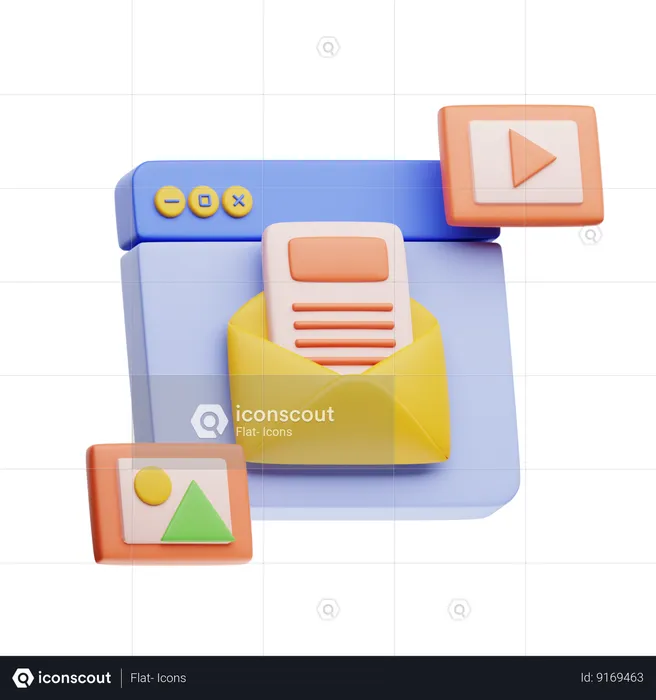 Contenu du courrier électronique  3D Icon