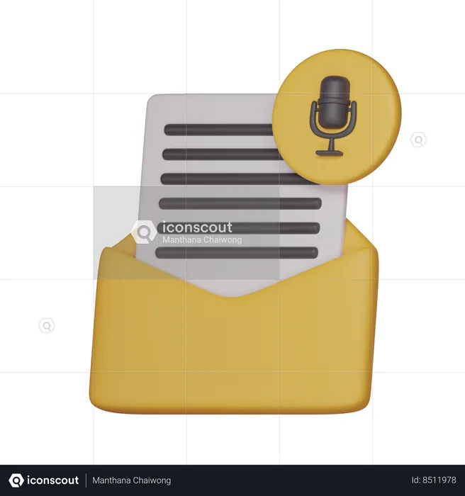 E-mail correio de voz  3D Icon