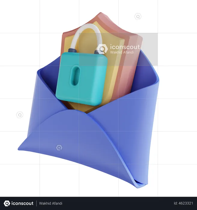 E-mail de sécurité  3D Illustration