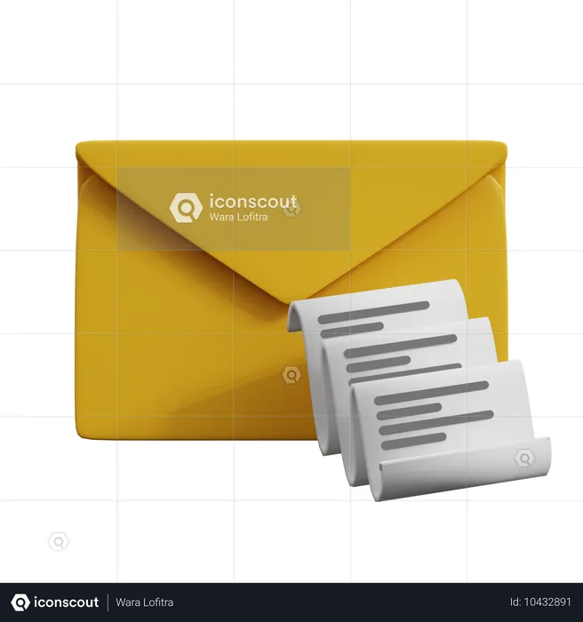 Document par courrier électronique  3D Icon