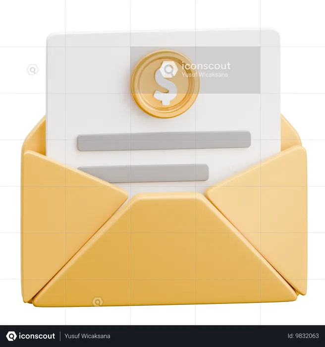 Email Earning  3D Icon