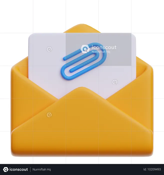 Email File Attachment  3D Icon