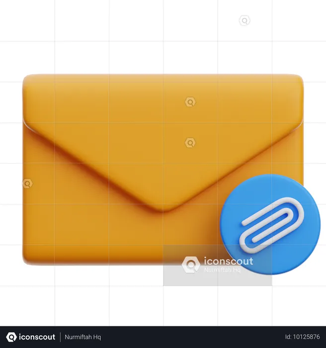 Email File Attachment  3D Icon