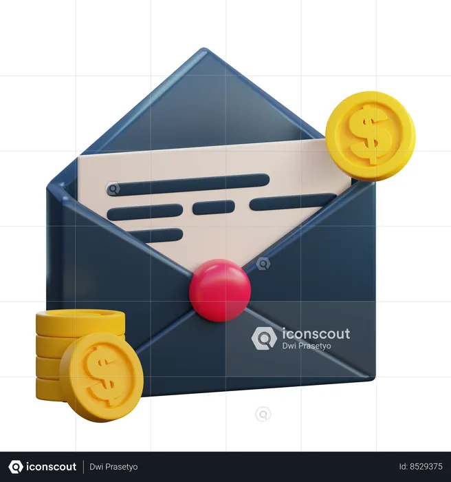 Correio financeiro  3D Icon