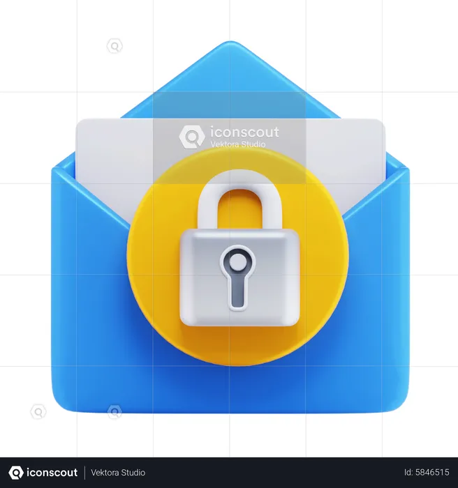 Segurança de bloqueio de e-mail  3D Icon
