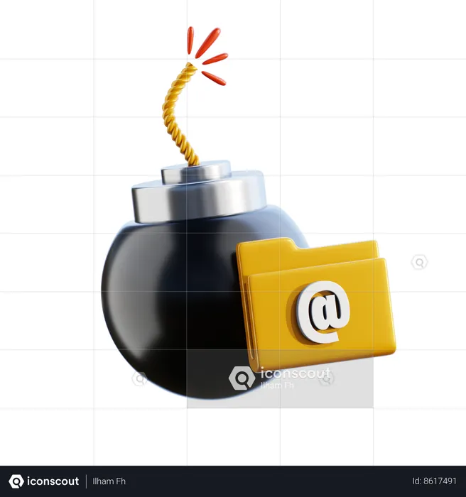 Email malveillant  3D Icon