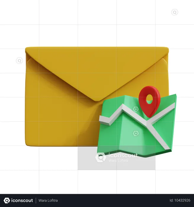 Mapa de e-mail  3D Icon